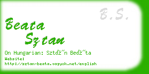 beata sztan business card